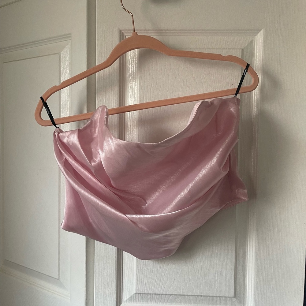 Forever 21 Pink Satin Crop Top